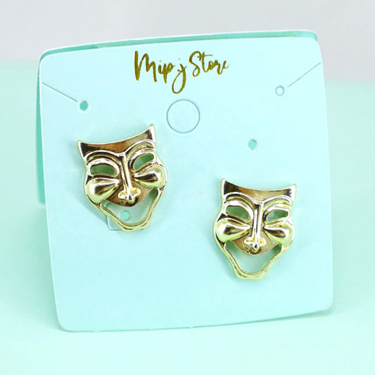 Face mask stud earing 925 Silver tip