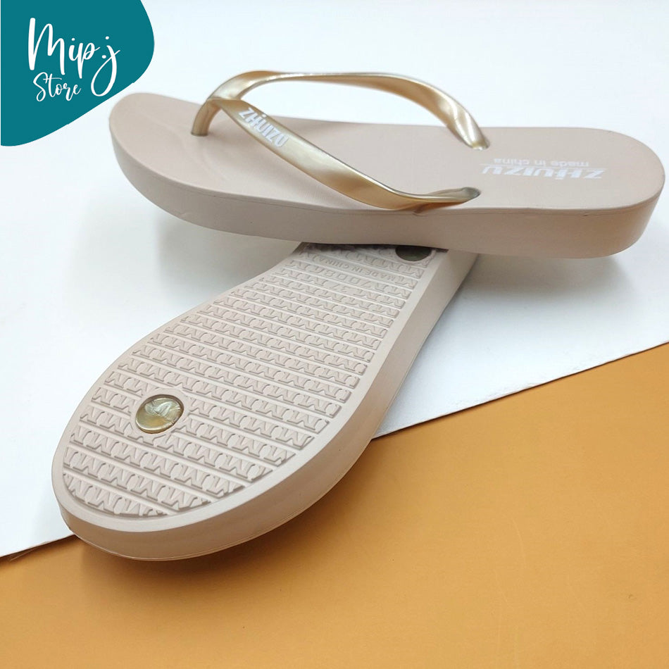 Flip flop plain golden for ladies