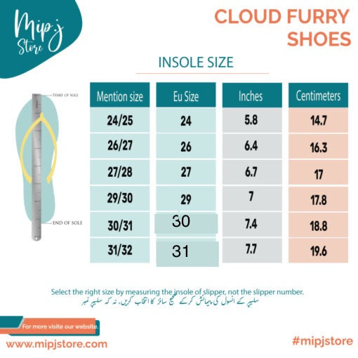 Cloud furry shoes for kids