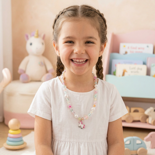 unicorn flower necklace and bracelet set