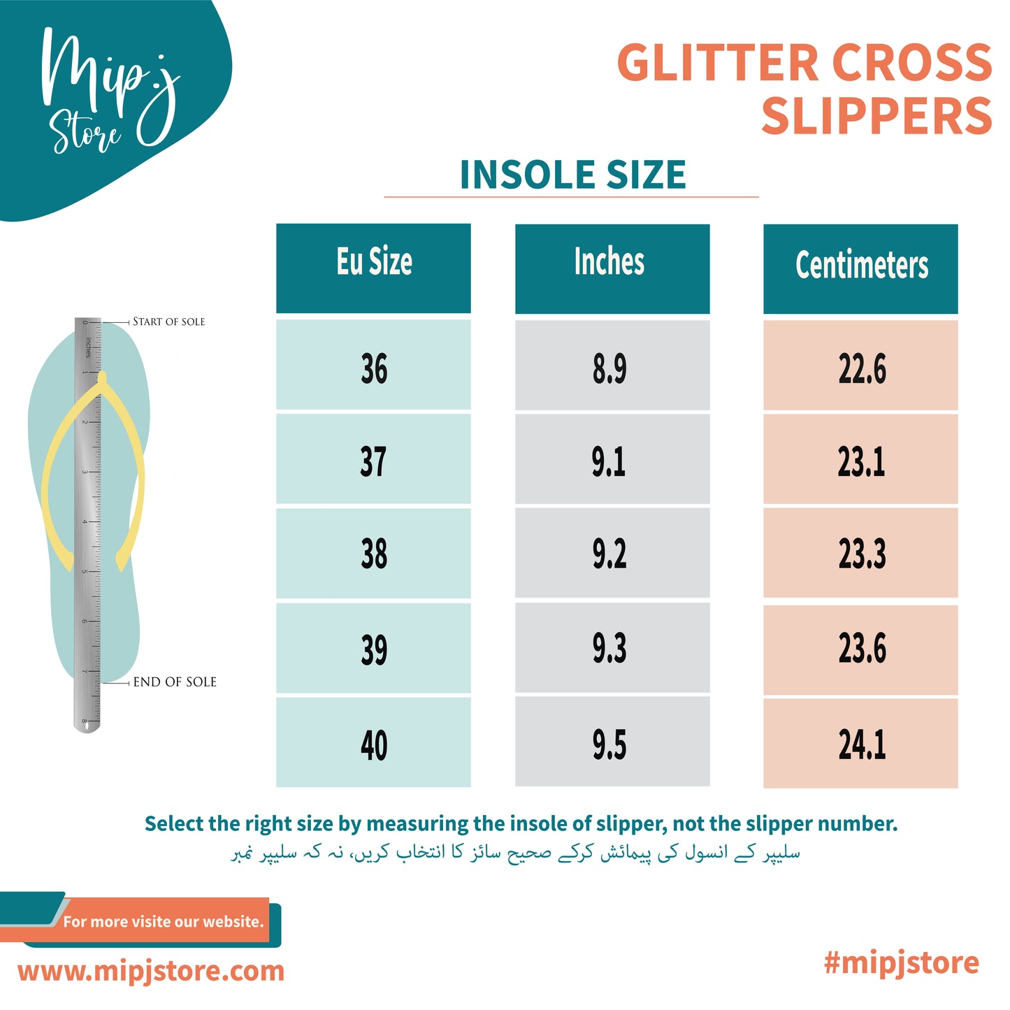 Glitter cross slippers for ladies