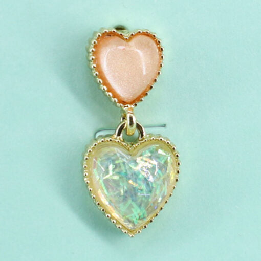 Glitter heart studs earing with Chandi tip