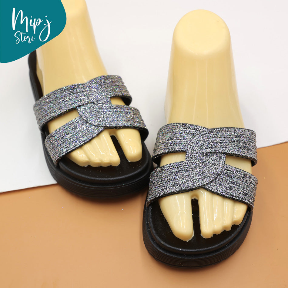 Glitter cross slippers for ladies