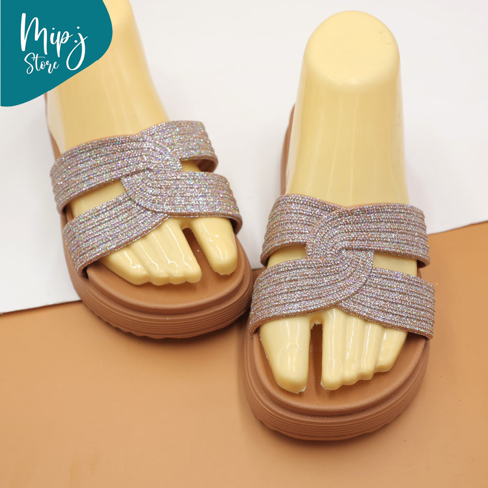 Glitter cross slippers for ladies