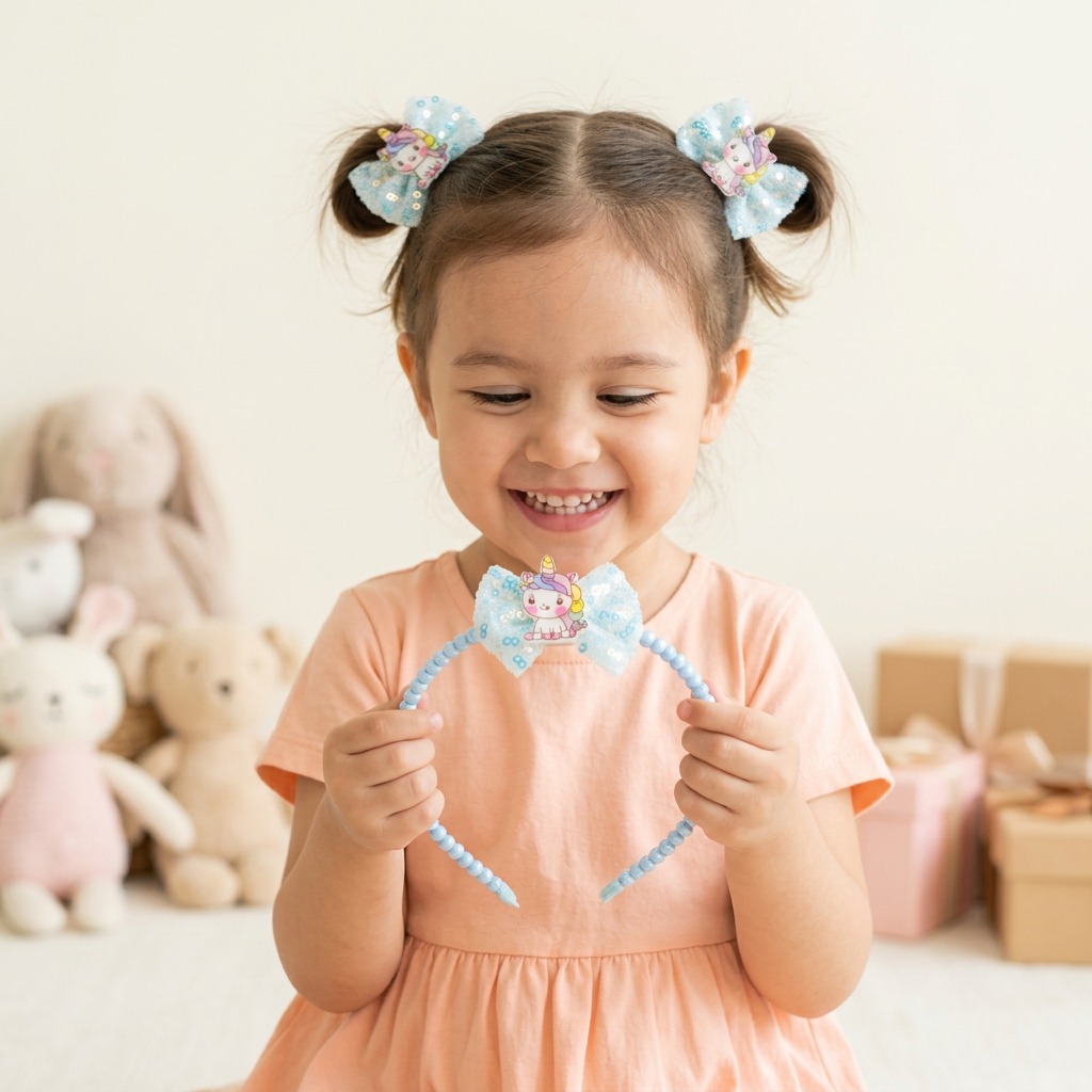 Hairband 3p Set Unicorn Rainbow