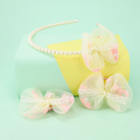 Hairband 3p Set Shell In Bow