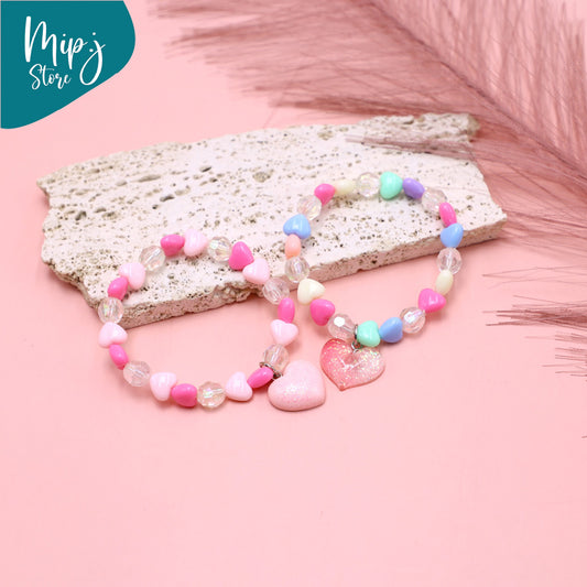 Heart bracelets for kids and teens
