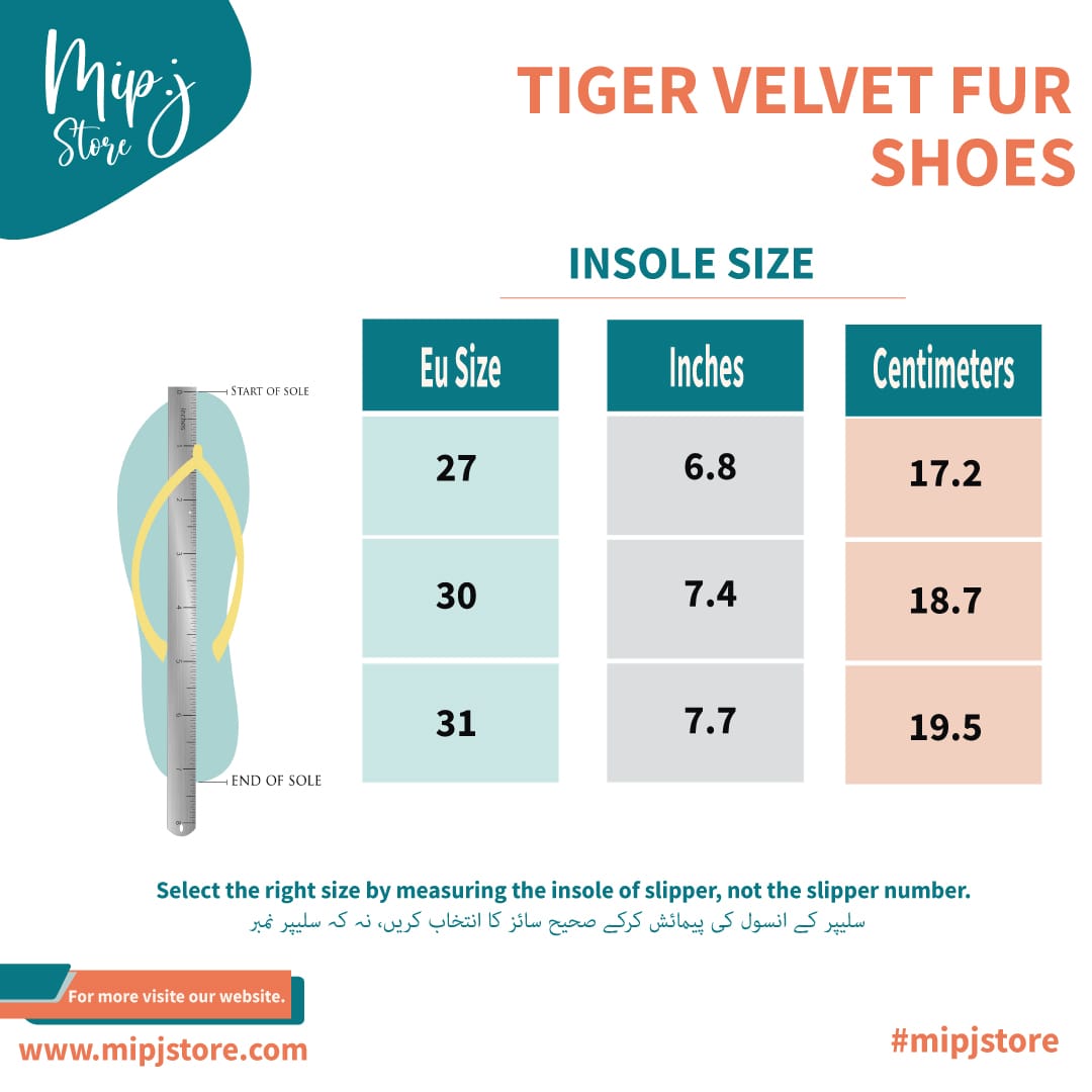 Tiger Velvet fur Shoes