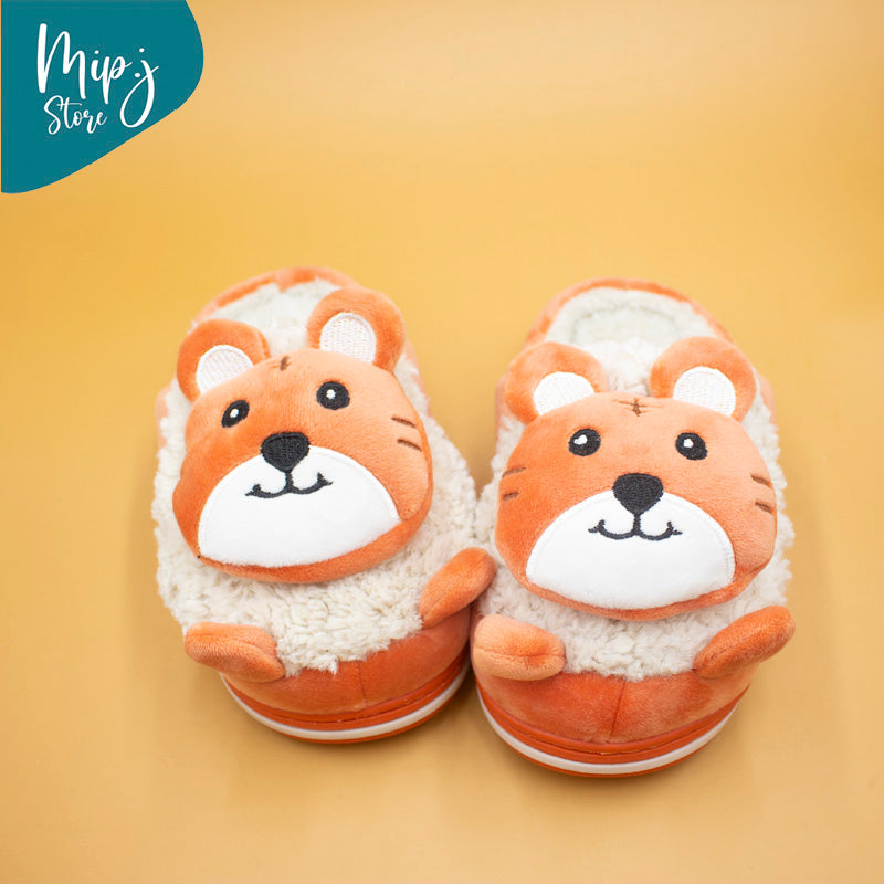 Tiger velvet slippers for 4 to 7 years