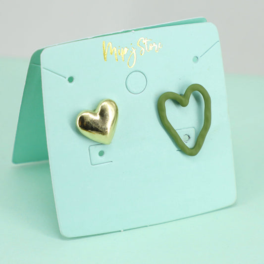 Odd heart Stud Earing 925 silver tip