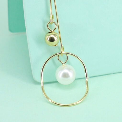 Pearl in Circle Earing With 925 Silver Tip