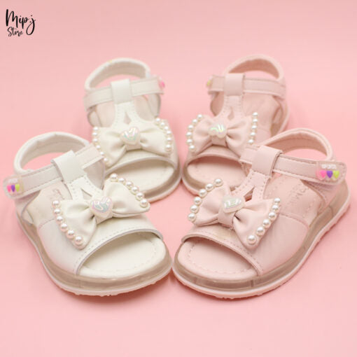 Pearls Bow Light Sandals