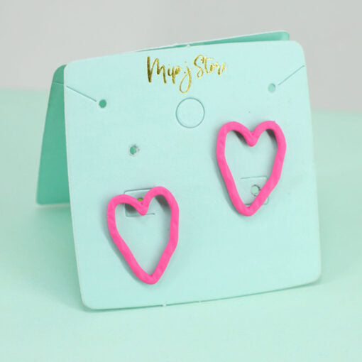 Pink heart stud earing 925 silver tip