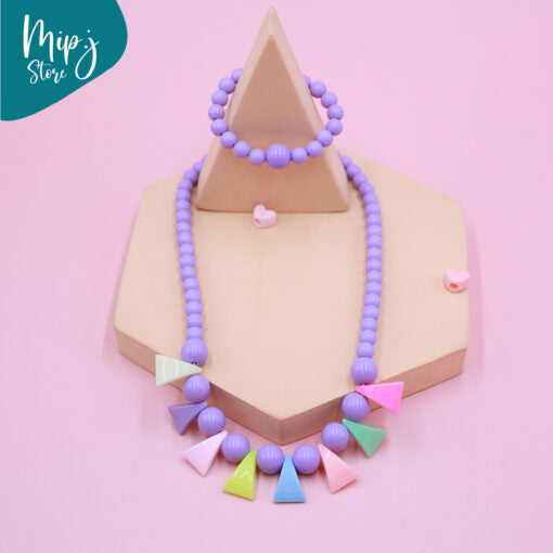 Rainbow Triangle necklace and bracelet sets