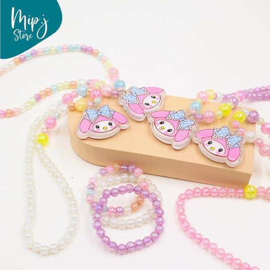 Sanrio glittery LED light necklace and bracelet set