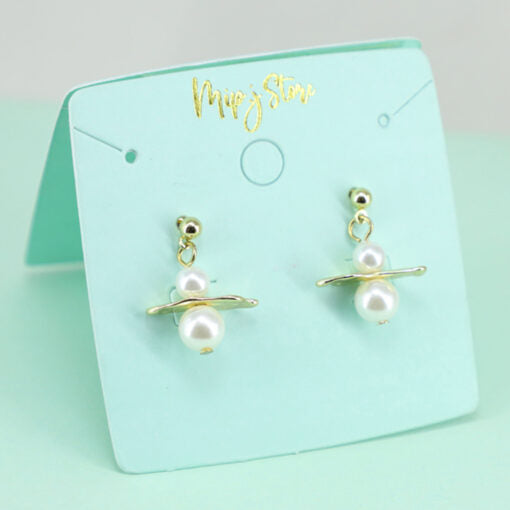 Snowman Pearl tops earing with 925 silver tip