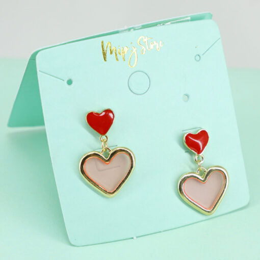 Trendy heart small earing with silver tip