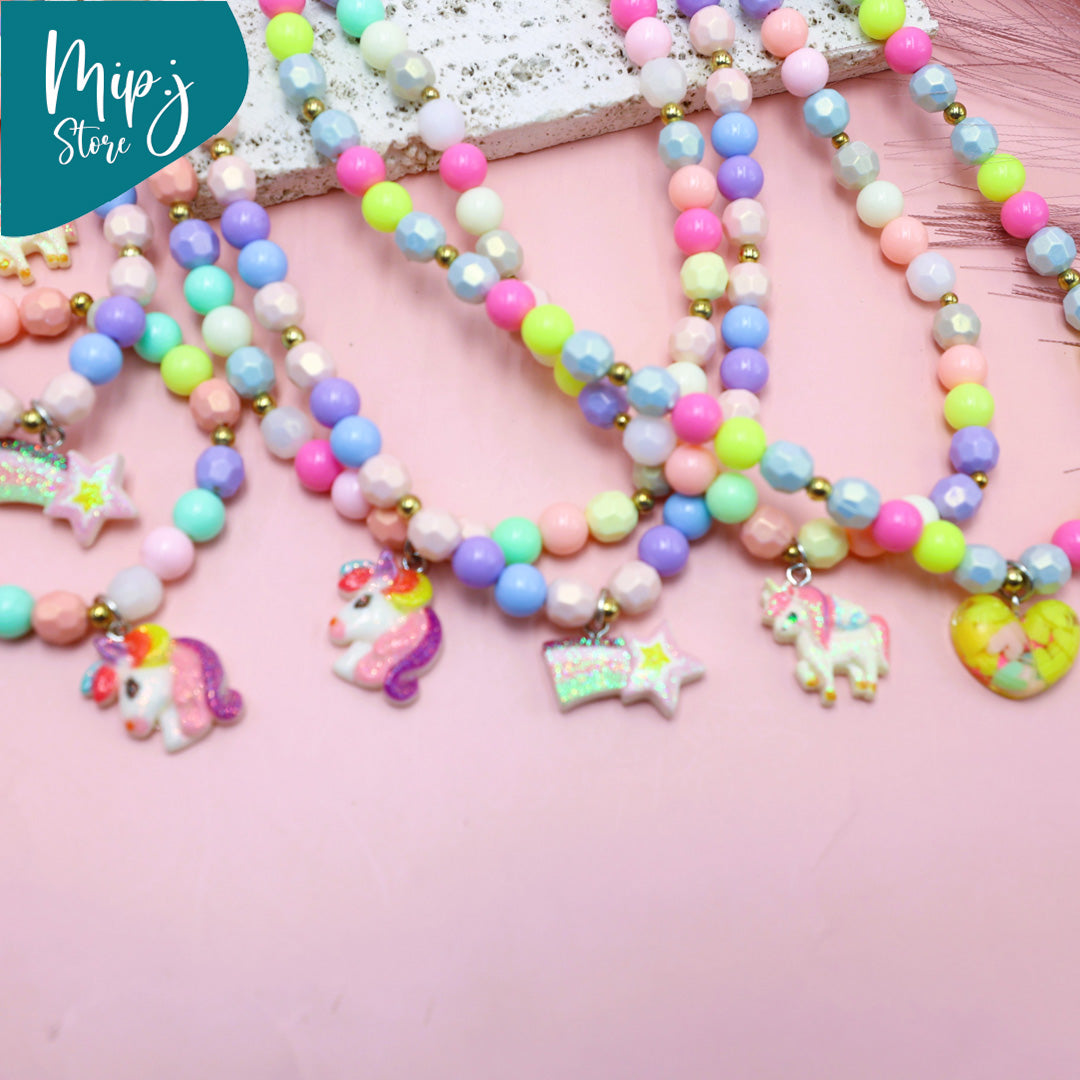 Trendy charms bracelet and necklace kids jewelry