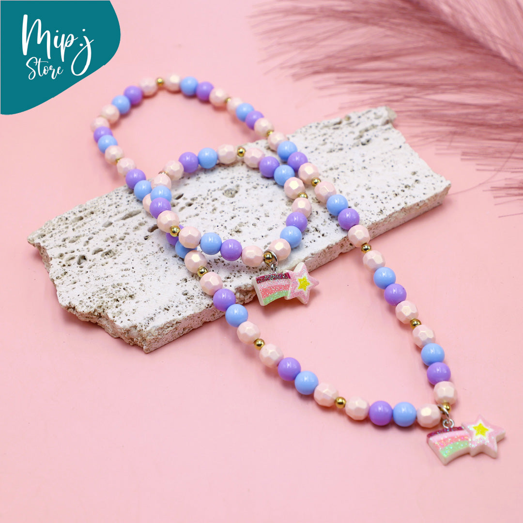Trendy charms bracelet and necklace kids jewelry