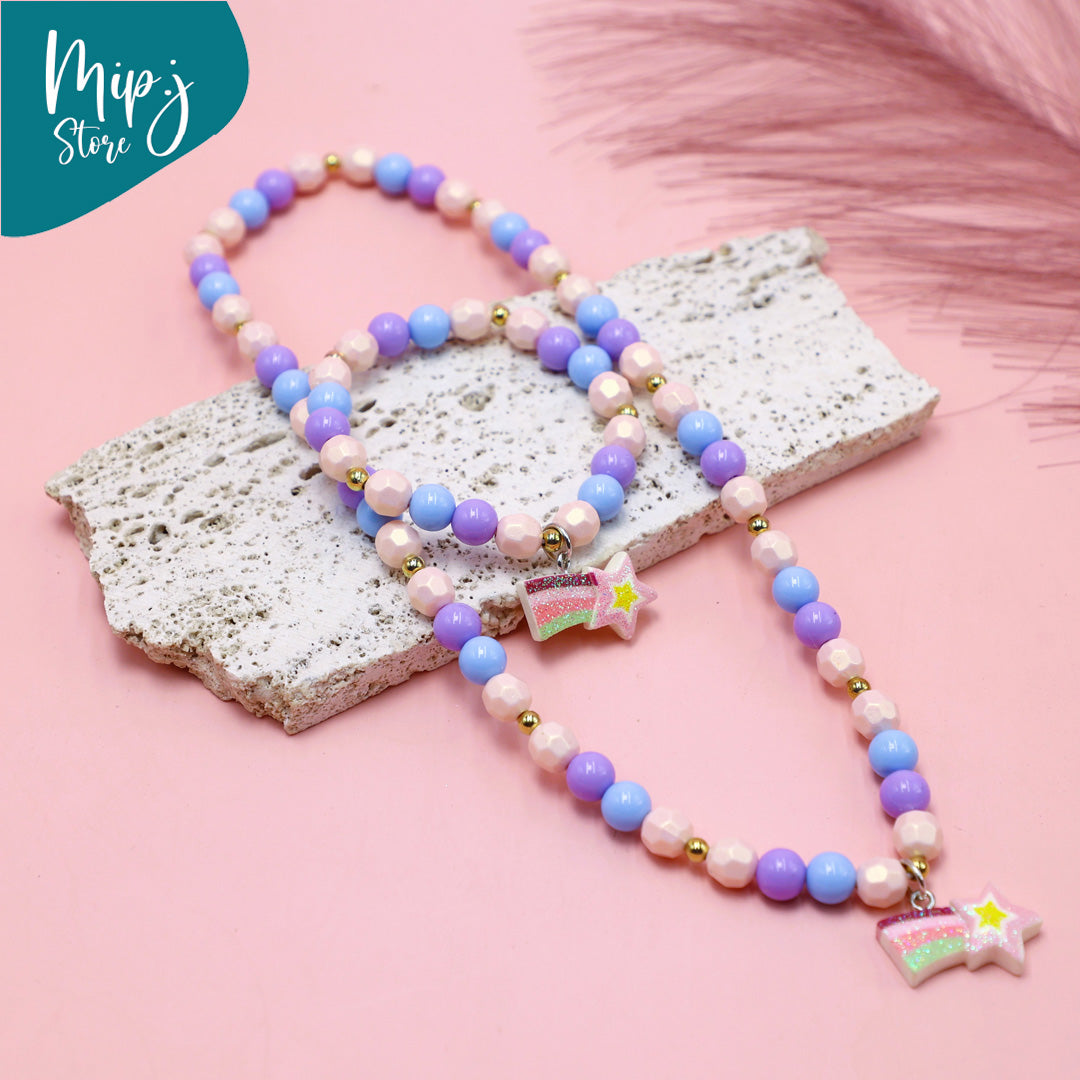 Trendy charms bracelet and necklace kids jewelry
