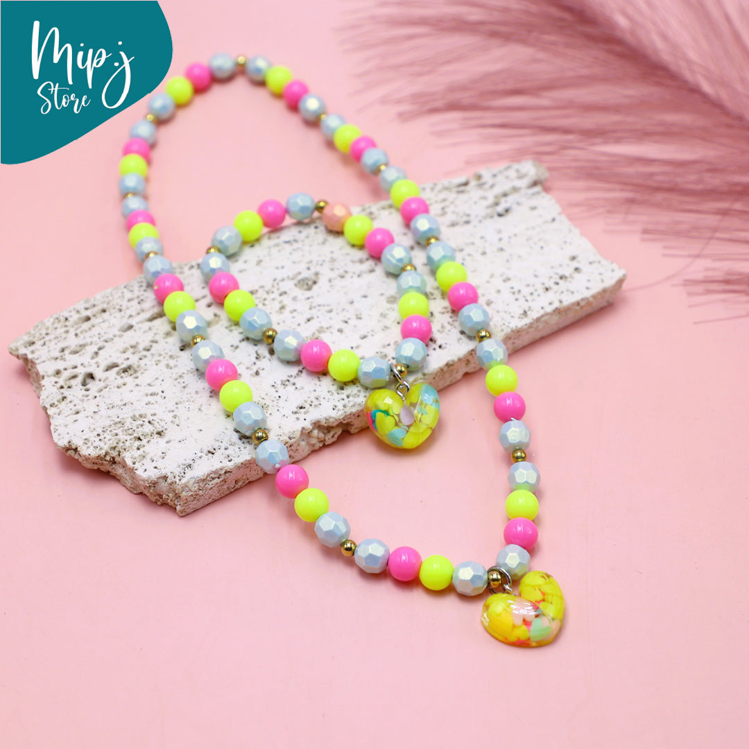 Trendy charms bracelet and necklace kids jewelry
