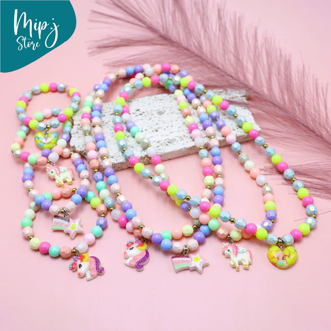 Trendy charms bracelet and necklace kids jewelry