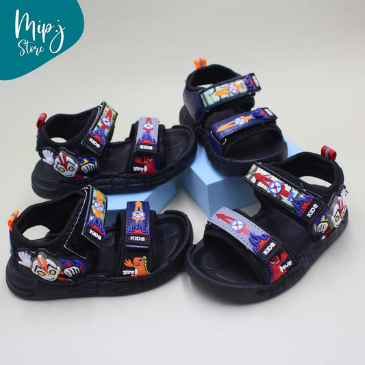 ultraman sandal have light in motive ,blue and grey colors