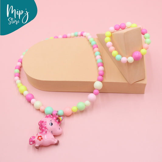 Unicorn LED necklace and bracelet set