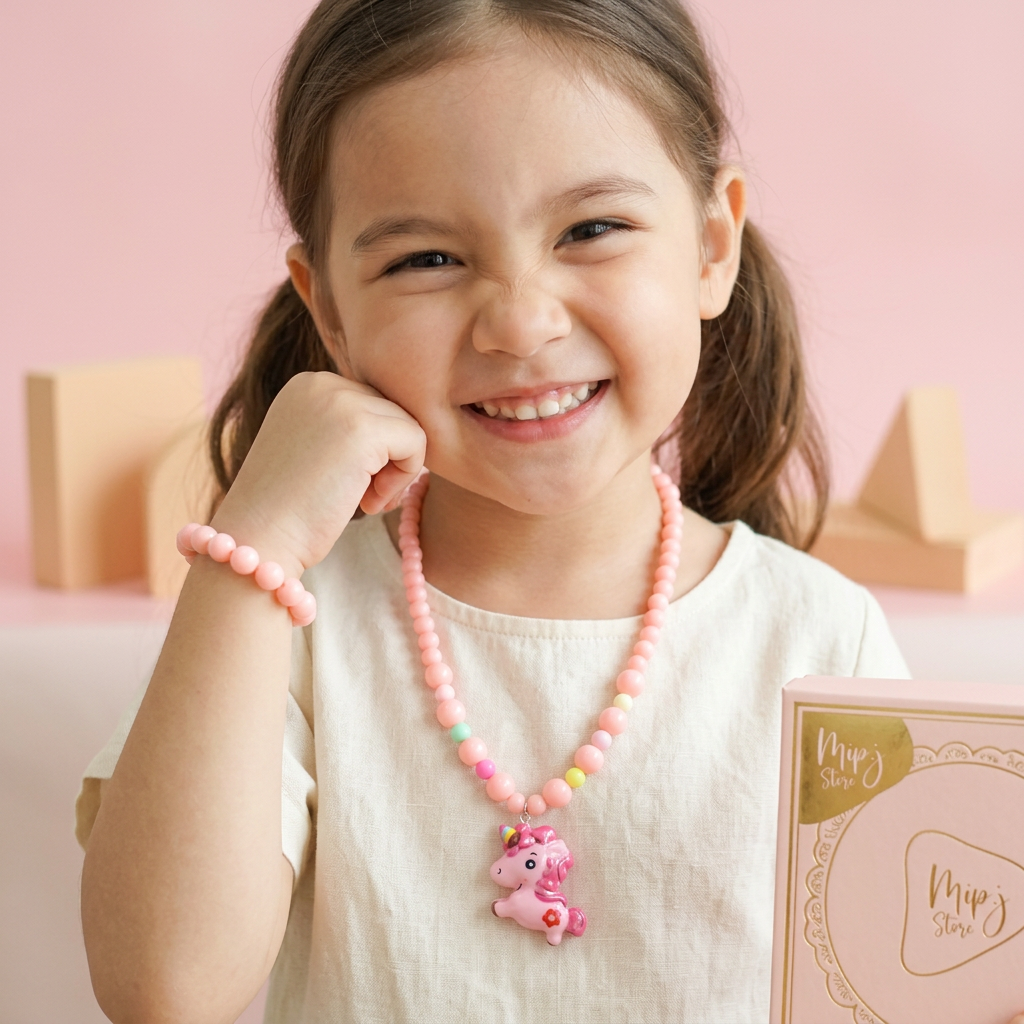 Unicorn LED necklace and bracelet set