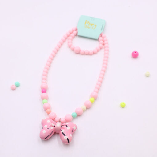 Bow Polka Dot LED necklace and bracelet set