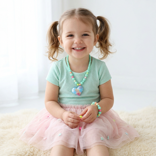 Frozen Heart LED necklace and bracelet set