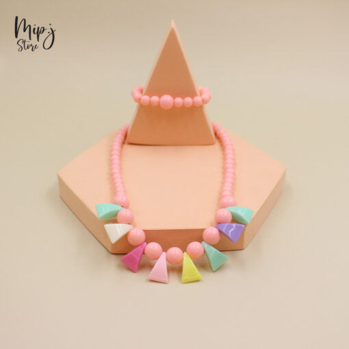 Rainbow Triangle necklace and bracelet sets