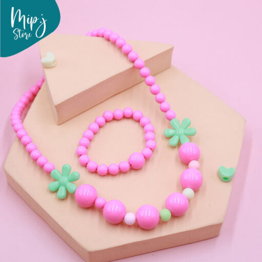 camellia necklace and bracelet set