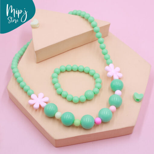 camellia necklace and bracelet set