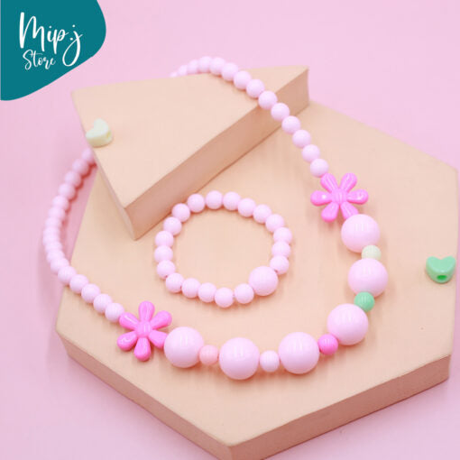 camellia necklace and bracelet set