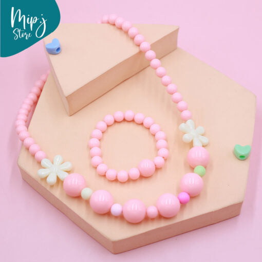 camellia necklace and bracelet set