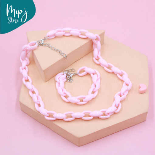 Chain necklace and bracelet set