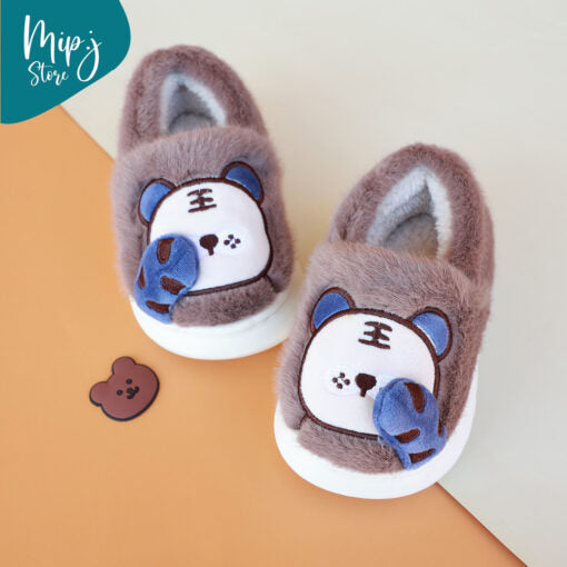 Cheetah fluffy shoes for kids