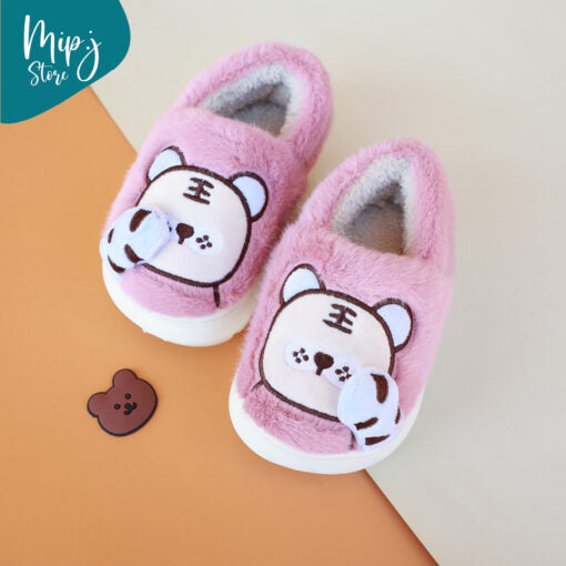 Cheetah fluffy shoes for kids