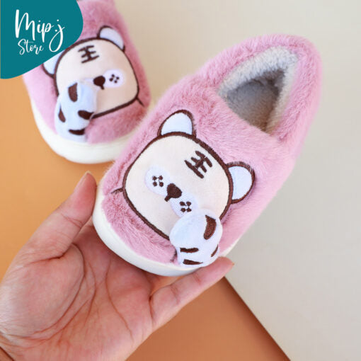 Cheetah fluffy shoes for kids