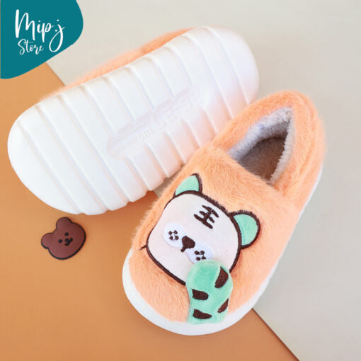 Cheetah fluffy shoes for kids