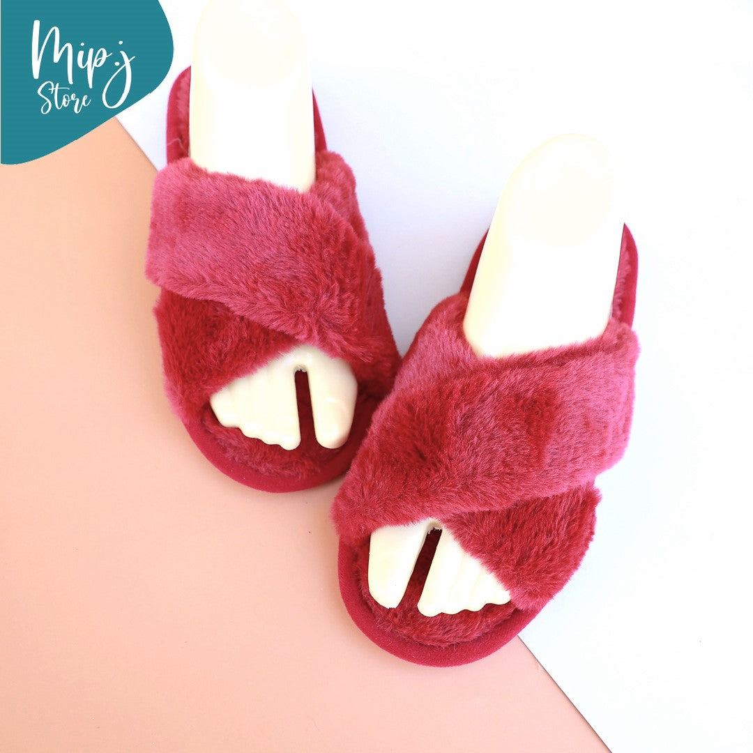 Cross Fur Slippers for ladies