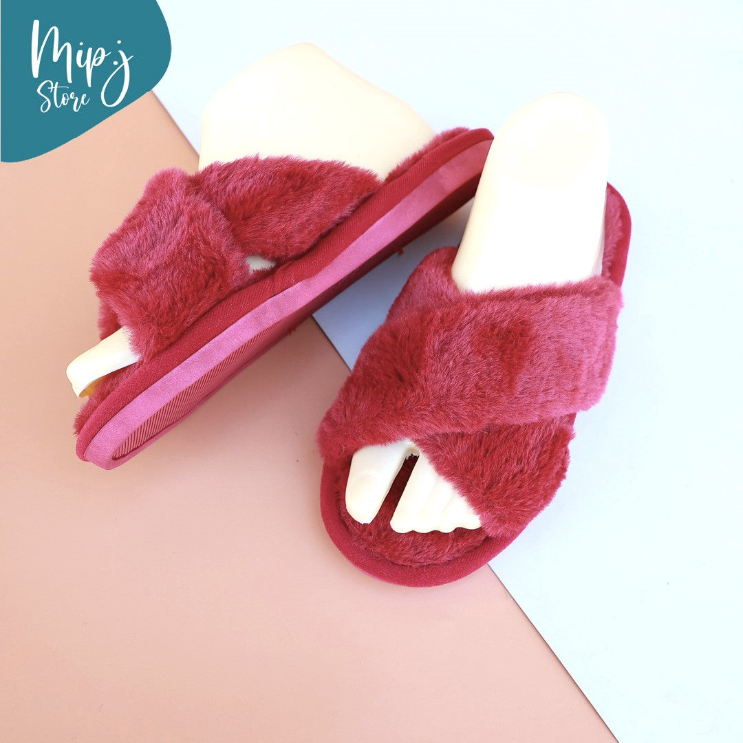 Cross Fur Slippers for ladies