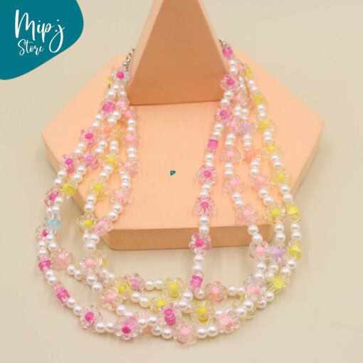 Cute Flower Pearl Necklace