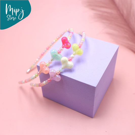 Heart beaded hairband for girls