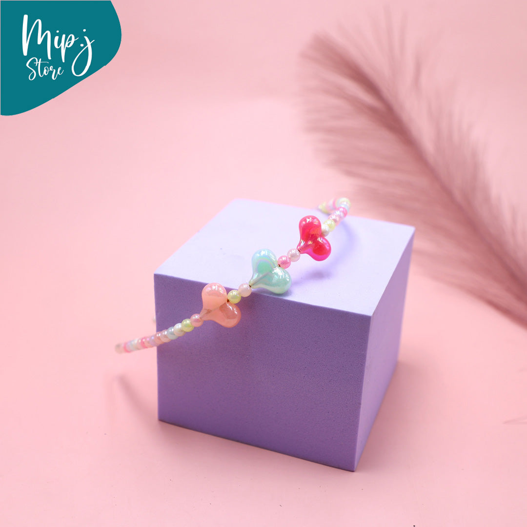 Heart beaded hairband for girls