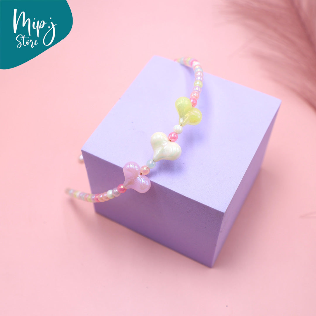 Heart beaded hairband for girls