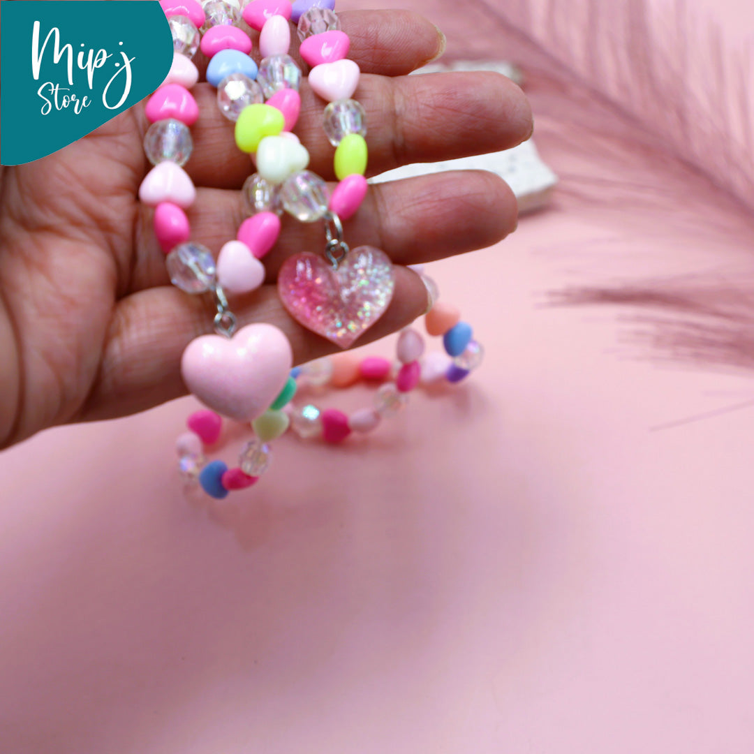 Heart to Heart necklace and bracelet jewelry set
