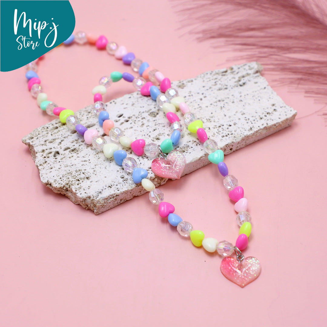 Heart to Heart necklace and bracelet jewelry set