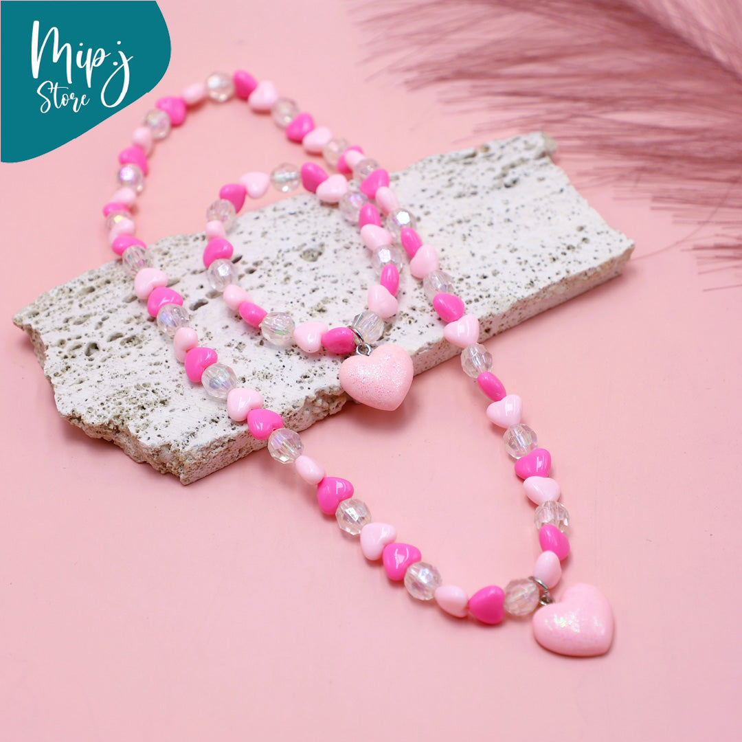 Heart to Heart necklace and bracelet jewelry set